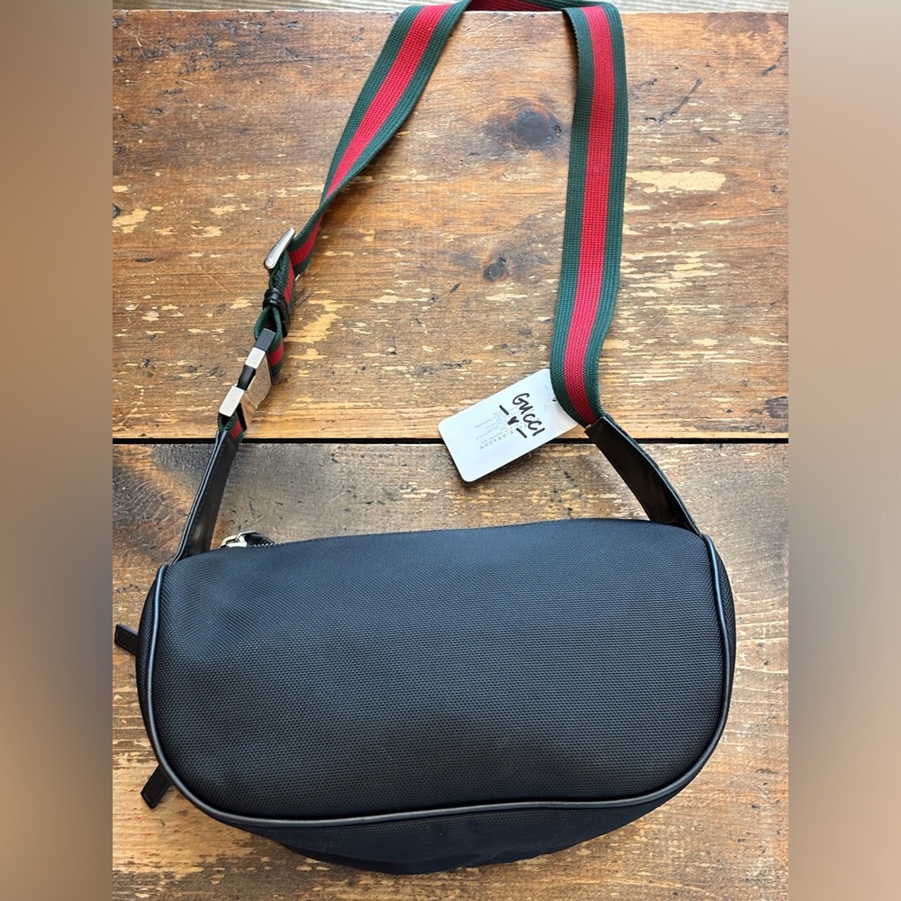 GUCCI Black Techno Canvas Belt / Shoulder / Crossbody Bag - Picture 10 of 16